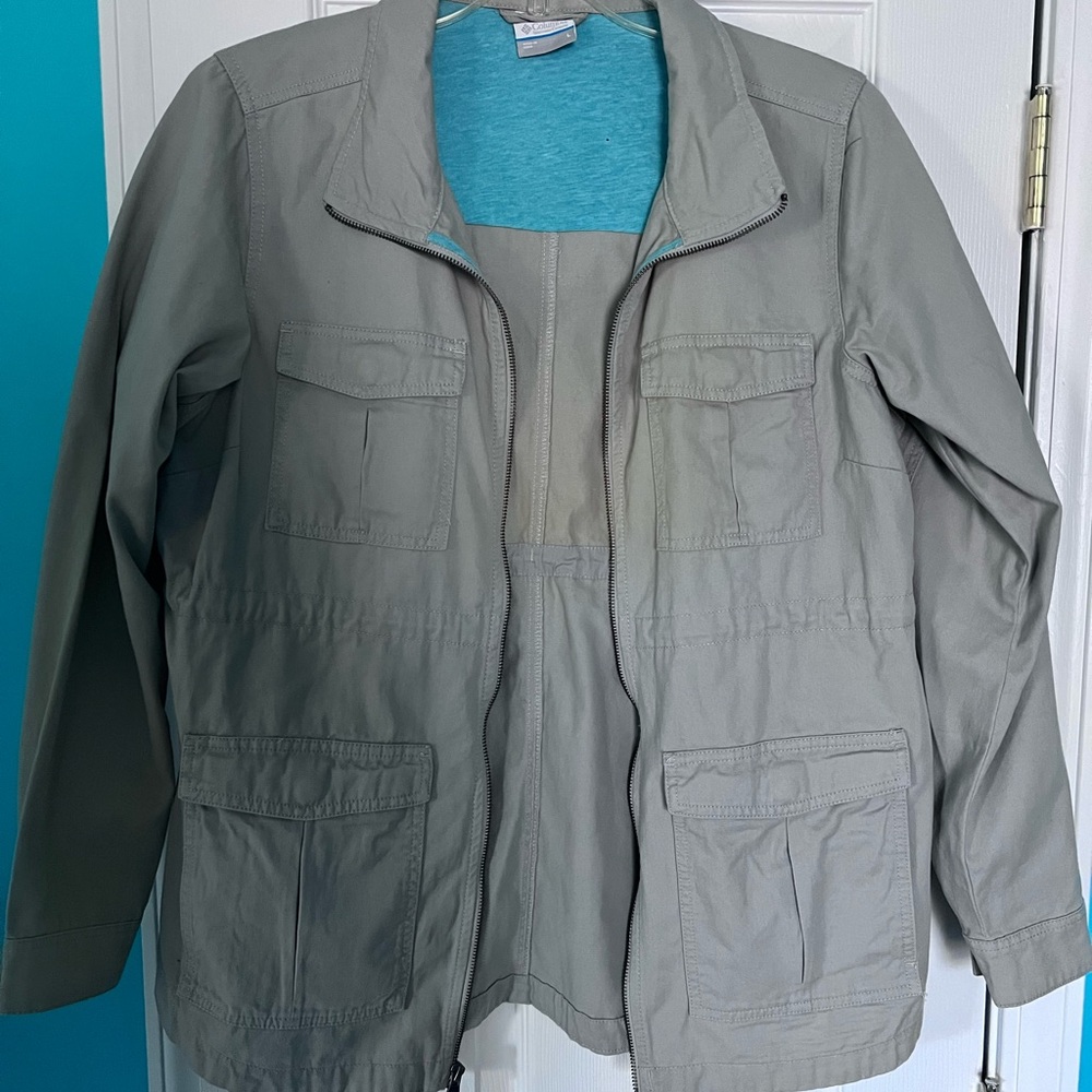Columbia Gray Utility Jacket with Notched Lapel